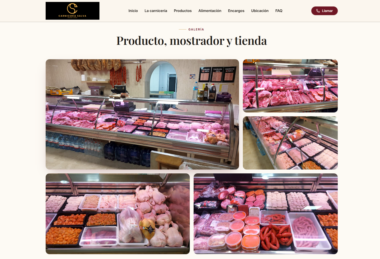 Web de Carnicería Salva diseñada por Pintaweb, galería de producto